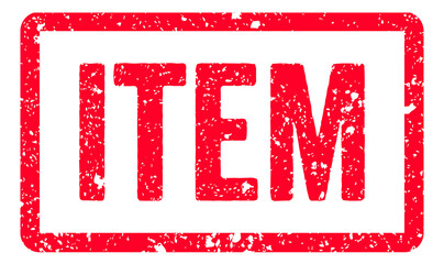 Item Stamp Transparent Seal, Red Grunge Item Word Rubber Stamp Seal
