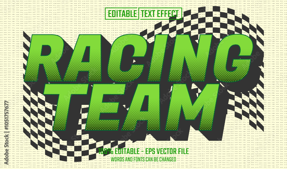 Canvas Prints racing team editable text effect