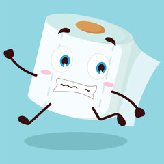 cute terrified running expression of olive character