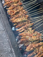 Grill satay on the side of the road