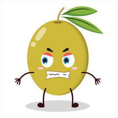 Obraz premium cute angry expression of olive character