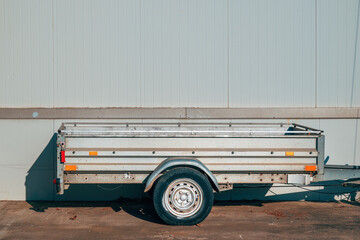 Old flat pack towing car trailer