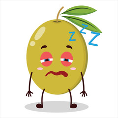cute sleepy expression of olive character