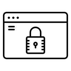 Website privacy icon with padlock for security