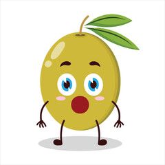 cute shocked expression of olive character
