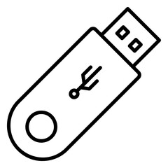 USB stick or flashdisk icon for portable data storage