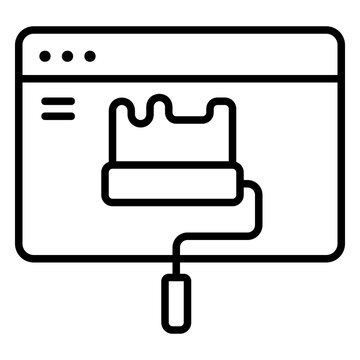 Website redesign icon with paint roll