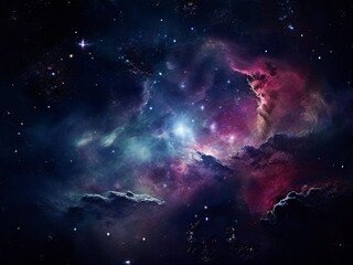 Fototapeta premium Beautiful universe and nebula. Generative AI (생성형 AI)