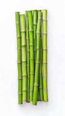 Fototapeta premium Bamboo green sticks isolated on transparent background