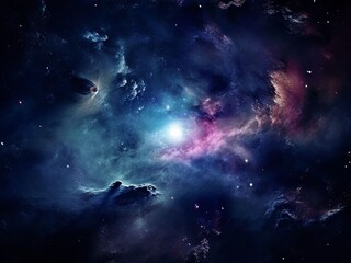 Fototapeta premium Beautiful universe and nebula. Generative AI (생성형 AI)