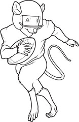 Mouse American Football Sports Animal Vector Graphic Art Illustration