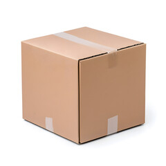 Brown Cardboard Box Mock up isolated on white background