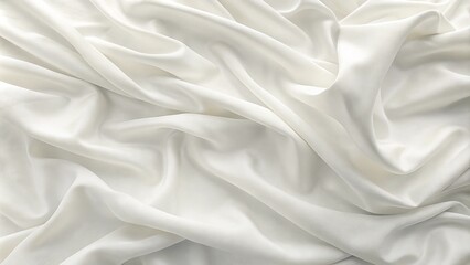 Obraz premium Soft white wrinkled fabric background for graphic design or wallpaper 