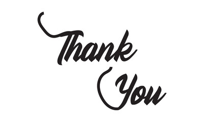Hand drawn Thank You writing lettering text icon. vector illustration.