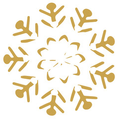 Fototapeta premium Snowflake golden white shape lines winter season decoration illustration