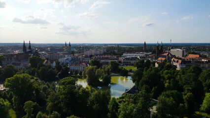 view panorama city architecture ancient Europe Legnica Poland