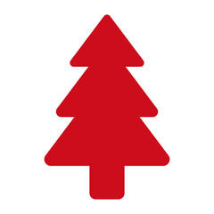 Fototapeta premium Christmas tree vector red icon isolated on a white background.
