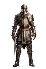 Obraz premium Weapon knight adult white background.