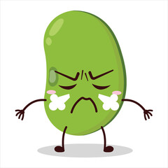 cute mad expression of mung bean  character
