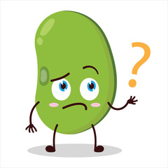 cute curious expression of mung bean  character