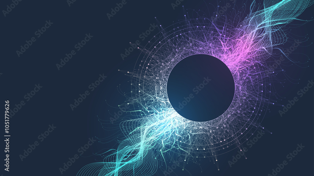 Aufkleber AI Banner Concept In The Digital Style. Generative Ideas Design Element For Internet Technology. Futuristic Technology Concept Artificial Intelligence.