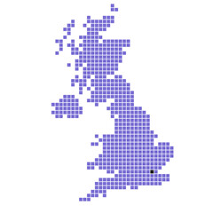 Fototapeta premium Creative Dotted Map of United Kingdom with capital London Square dots 