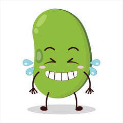 cute pleased expression of mung bean  character