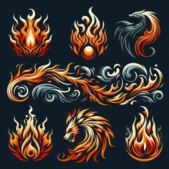 flames set