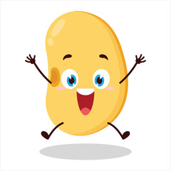 Obraz premium cute celebration jump expression of soy bean character