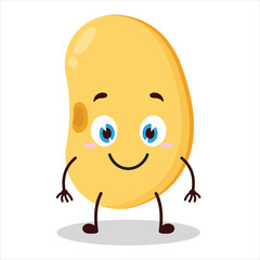 cute smile expression of soy bean character