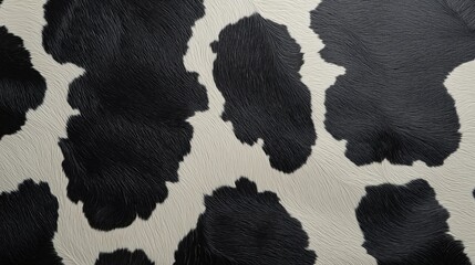 Black and white spotted cow skin texture. Animal skin pattern background