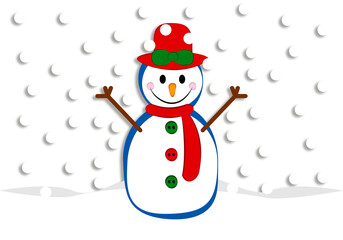 Muñeco de nieve con gorro  y palos