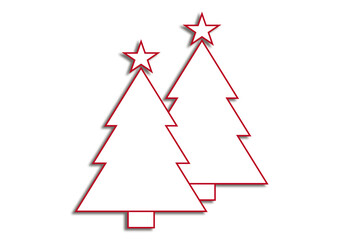Obraz premium Pino de navidad con trazado rojo y estrella