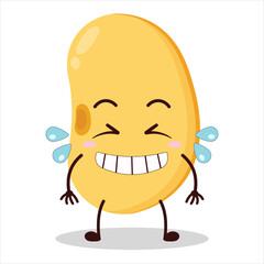 cute pleased expression of soy bean character