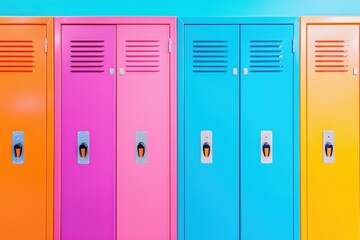 Vibrant gym lockers with advanced security features for enhanced safety