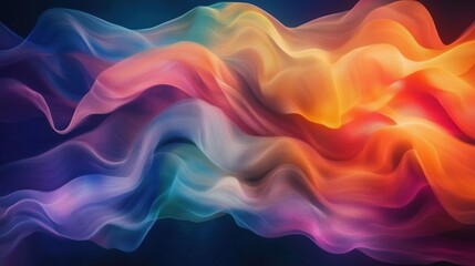 Obraz premium Colorful abstract waves, vibrant flowing patterns, smooth textures, dynamic design
