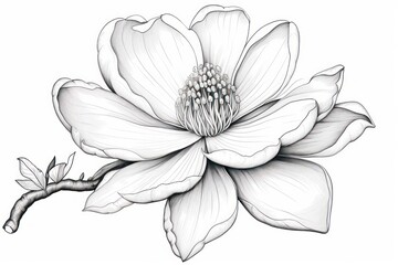 Obraz premium Drawing blossom flower sketch.