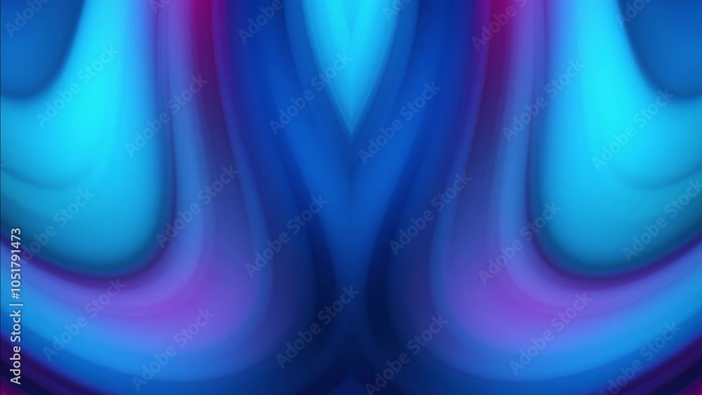 Wall mural abstract animated blurred colorful background, smooth curve shapes flowing, 4k loop