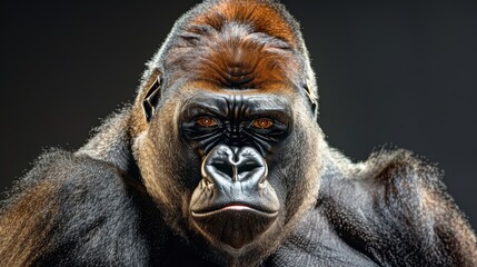 Obraz premium Majestic Gorilla Portrait in Studio Setting