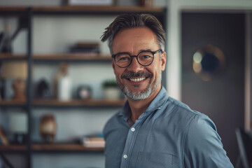 Obraz premium Portrait of mature businessman in home office