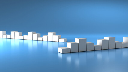 3D simple, abstract graphic art or background. 3D rendering	