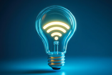 Clean and shiny lightbulb with a WiFi symbol