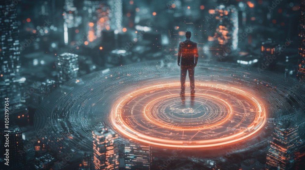Aufkleber exploring a futuristic digital workspace a vision of tomorrow's professional environment with advanc