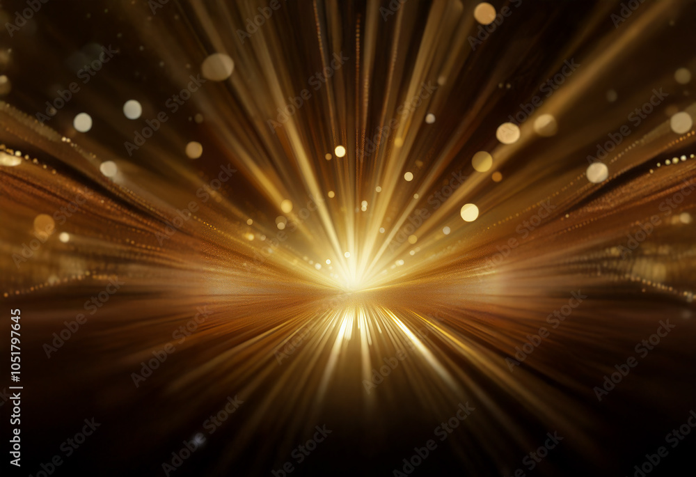 Aufkleber a radiant golden light bursts forth from a central point, radiating outward in a starburst pattern. 