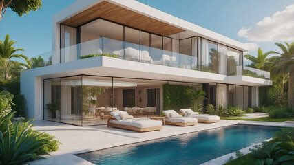 Fototapeta premium luxury home with pool