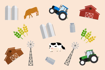 farming pattern on the theme of farming. background on the theme of farming. vector