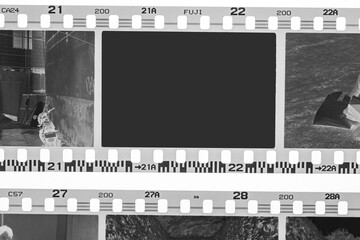 Bangkok, Thailand - January 11, 2024 : (35 mm.) film collections frame.With white space.film camera.