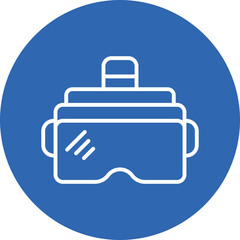 VR Headset line circle icon