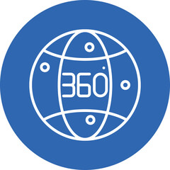 360-Degree View line circle icon