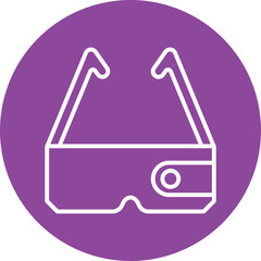 Augmented Reality Glasses line circle icon